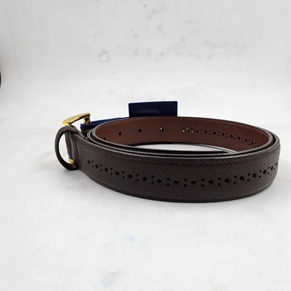 Club Room Faux Leather Brogue Casual Belt Men's M 34-36 Brown Adjutsable